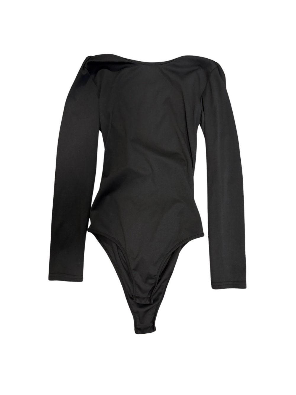 Black Crossed Back Long Sleeve Bodysuit